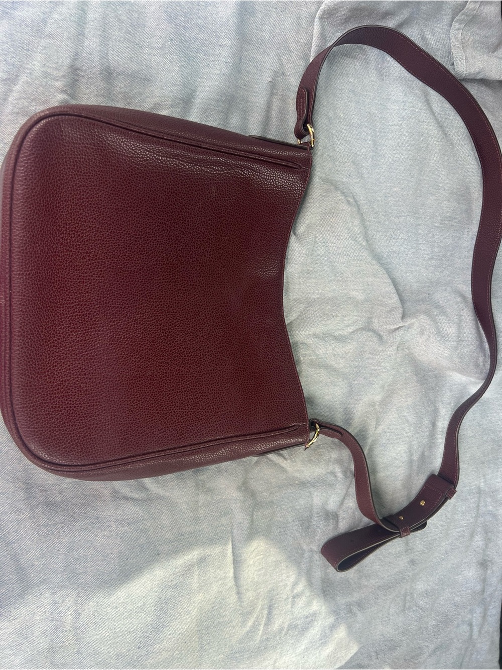 Lauren Ralph Lauren Pebbled Leather Shoulder Bag in Burgundy